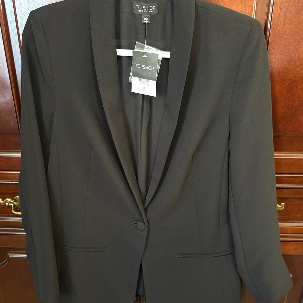 Topshop Black Blazer, Women’s Size 6, NWT